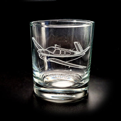 V tail Bonanza Aircraft Tumbler glass