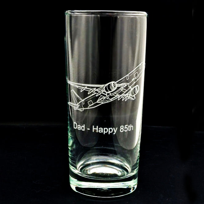airbus a350 aircraft hiball tumbler glass with a birthday message