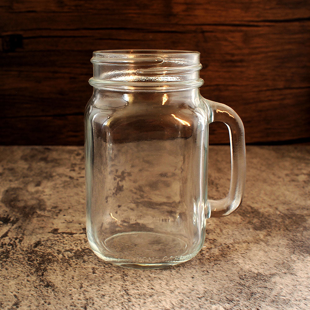 masons glass spirits jar tumbler with handle
