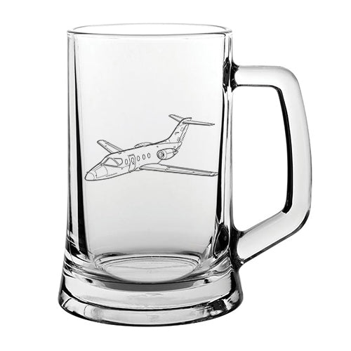 beechjet hawker 400 xp aircraft glass tankard – digital engraving mockup / engraving preview