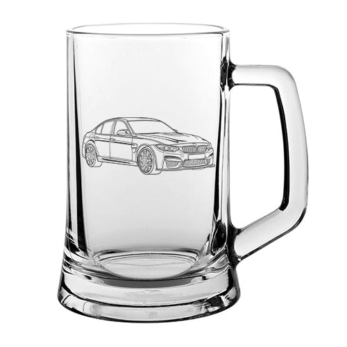 F80 M3 Car glass tankard – digital engraving mockup / engraving preview