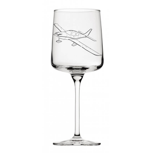 cessna columbia 350 aircraft wine glass digital engraving mockup / engraving preview