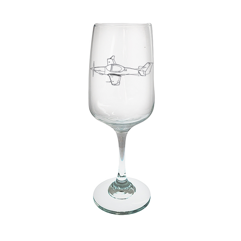 Grob_120T aircraft wine glass digital engraving mockup / engraving preview