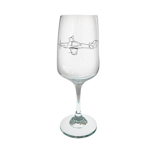 Grob_120T aircraft wine glass digital engraving mockup / engraving preview