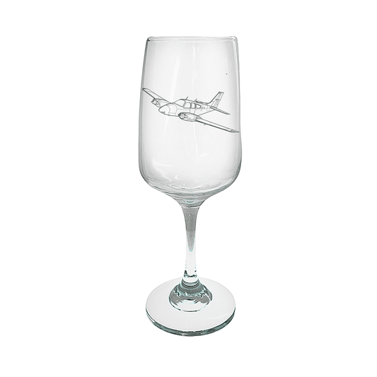 Beechcraft Baron Aircraft Wine Glass Selection | Giftware Engraved