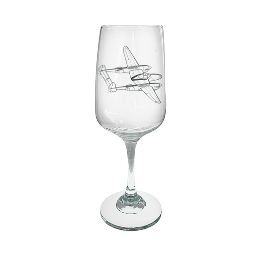 P38 Lightning Aircraft Wine Glass Selection | Giftware Engraved