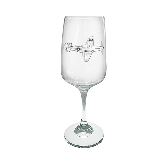 P51 Mustang Aircraft Wine Glass Selection | Giftware Engraved