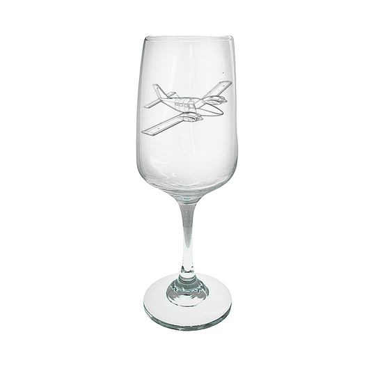 Piper PA34 Seneca Aircraft Wine Glass Selection | Giftware Engraved