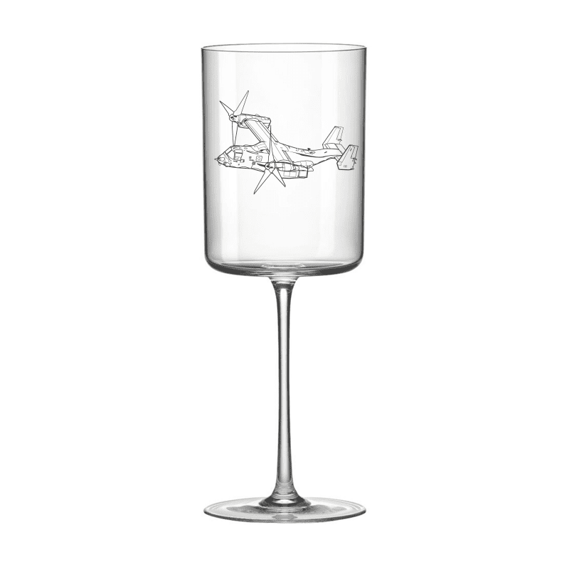 V22 Osprey Aircraft Wine Glass Selection | Giftware Engraved