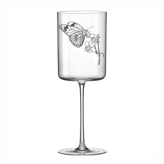 Butterfly & Plant Wine Glass Selection | Giftware Engraved