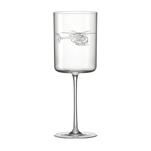 AH6 Little Bird Helicopter Wine Glass Selection | Giftware Engraved