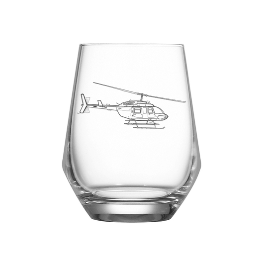 Bell 206 Long Ranger Helicopter Wine Glass Selection | Giftware Engraved