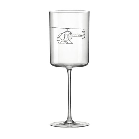 Bell 505 Jet Ranger X Helicopter Wine Glass Selection | Giftware Engraved