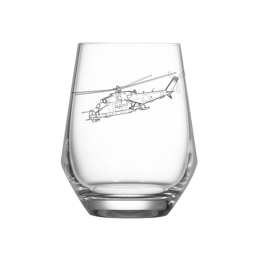 MI24 Hind Helicopter Wine Glass Selection | Giftware Engraved