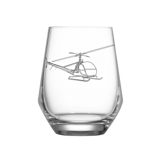 Hiller OH-23 Raven Helicopter Wine Glass Selection | Giftware Engraved