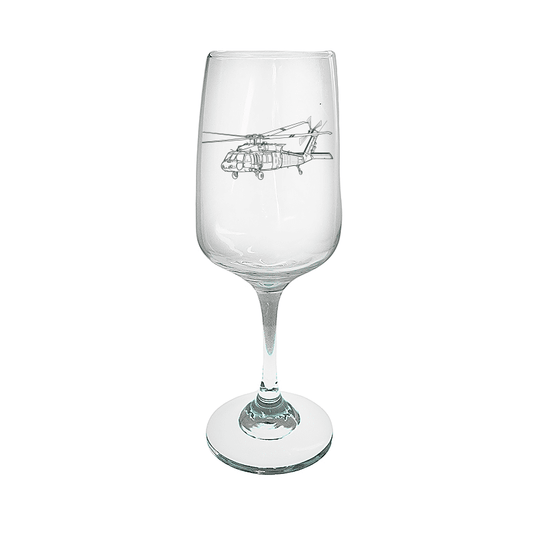 UH60 Blackhawk Helicopter Wine Glass Selection | Giftware Engraved