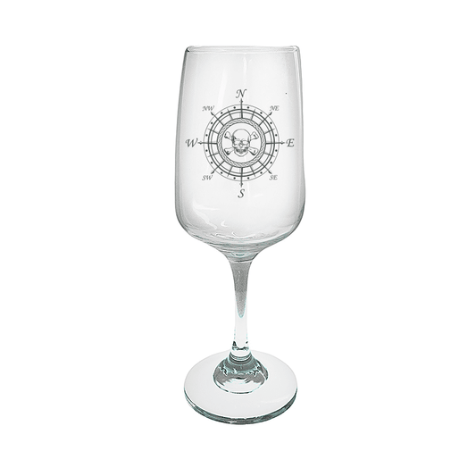 Skull Compass Wine Glass Selection | Giftware Engraved
