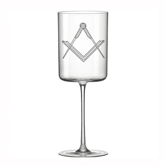 Masonic Compass & Set Square Wine Glass Selection | Giftware Engraved