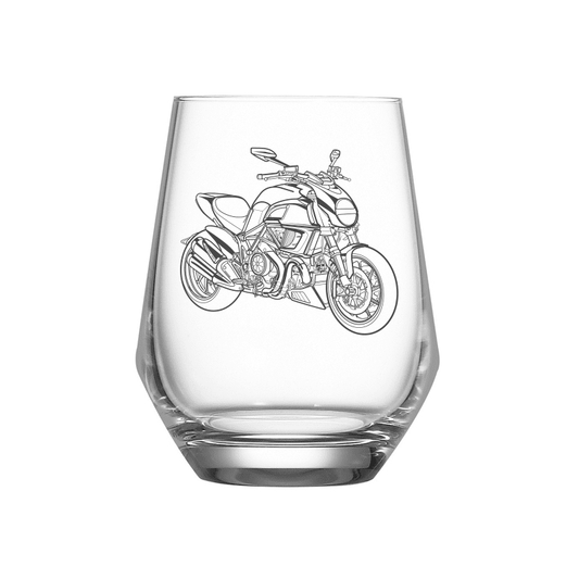 DUC Diavel Motorcycle Wine Glass | Giftware Engraved