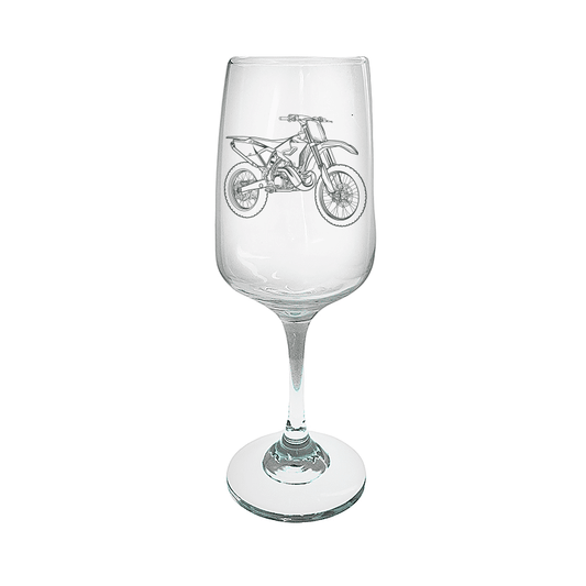 YAM YZ250 Motorcycle Wine Glass | Giftware Engraved