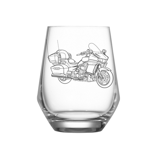 YAM Transcontinental Cruiser Motorcycle Wine Glass | Giftware Engraved