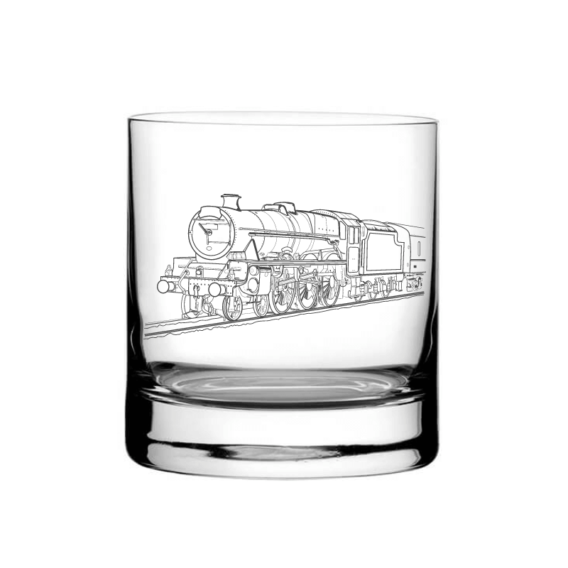 Illustration of Steam Train Locamotive Tumbler Glass | Giftware Engraved