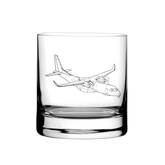 Illustration of Airbus C295 Aircraft Tumbler Glass | Giftware Engraved