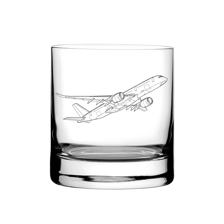Illustration of Airbus A350 Aircraft Tumbler Glass | Giftware Engraved