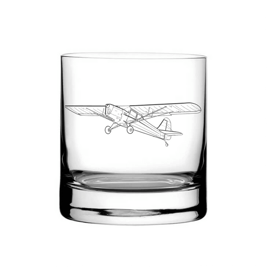 Illustration of Auster J Series Aircraft Tumbler Glass | Giftware Engraved