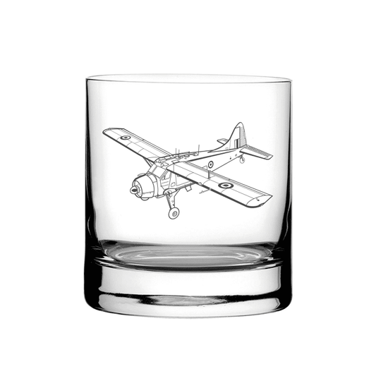 Illustration of de Havilland Canada Beaver Aircraft Tumbler Glass | Giftware Engraved