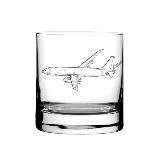 Illustration of Boeing P8 Poseidon Aircraft Tumbler Glass | Giftware Engraved