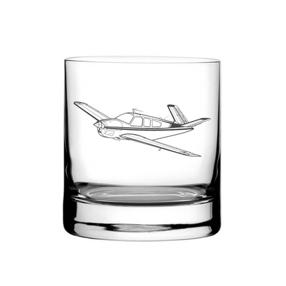 Illustration of Beechcraft Bonanza Aircraft Tumbler Glass | Giftware Engraved