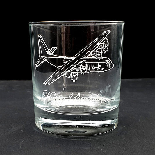 C130 Hercules Aircraft Tumbler Glass | Giftware Engraved