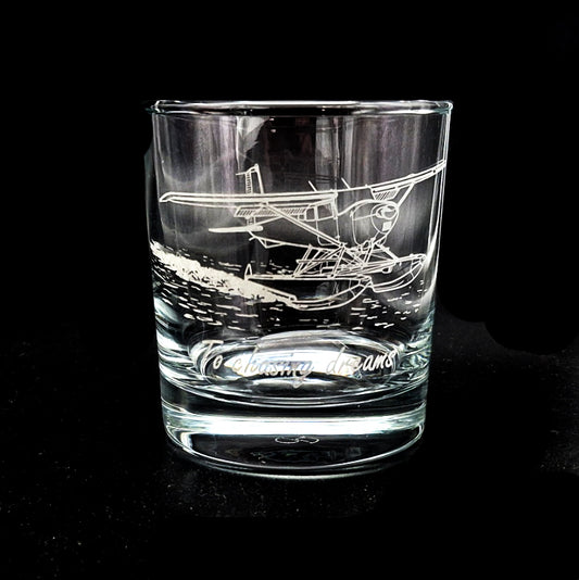 Personalised Cessna Seaplane Aircraft Whisky Tumbler | Giftware Engraved