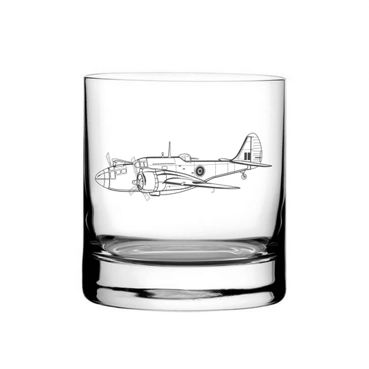 Illustration of Martin 187 Baltimore Aircraft Tumbler Glass | Giftware Engraved