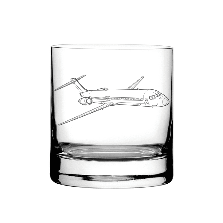 Illustration of Boeing 717 Aircraft Tumbler Glass | Giftware Engraved