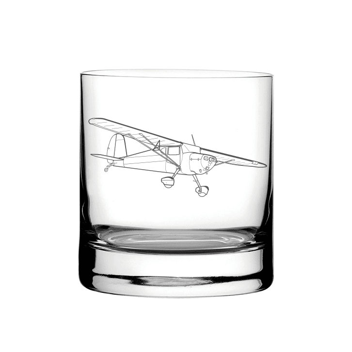 Illustration of Cessna 120 Aircraft Tumbler Glass | Giftware Engraved