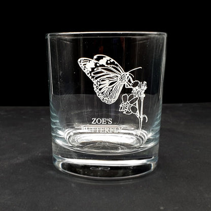 Butterfly & Plant Tumbler Glass | Giftware Engraved