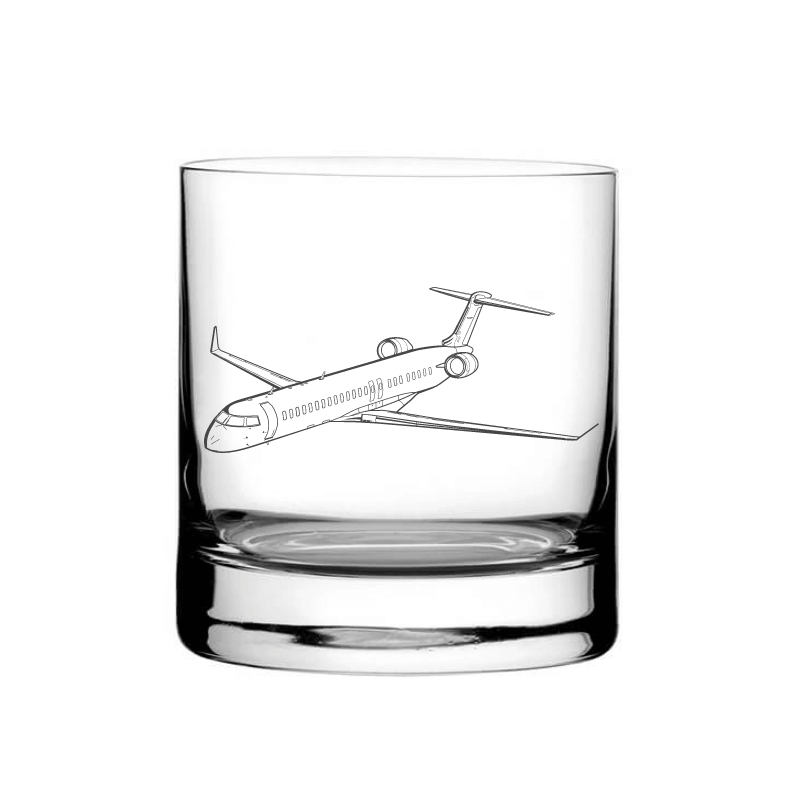 Illustration of Bombadier CRJ Jet Aircraft Tumbler Glass | Giftware Engraved