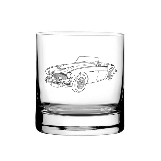 Illustration of Austin Healey 3000 Tumbler Glass | Giftware Engraved