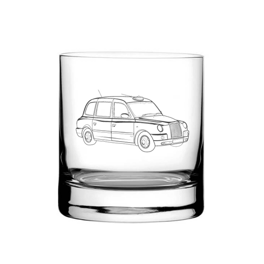 Illustration of London Taxi Tumbler Glass | Giftware Engraved