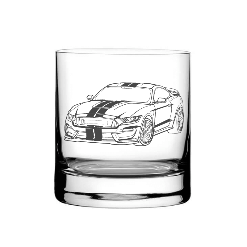 Illustration of Ford Shelby Mustang Tumbler Glass | Giftware Engraved