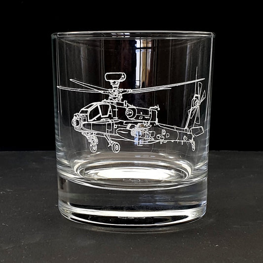 Apache Helicopter Tumbler Glass | Giftware Engraved