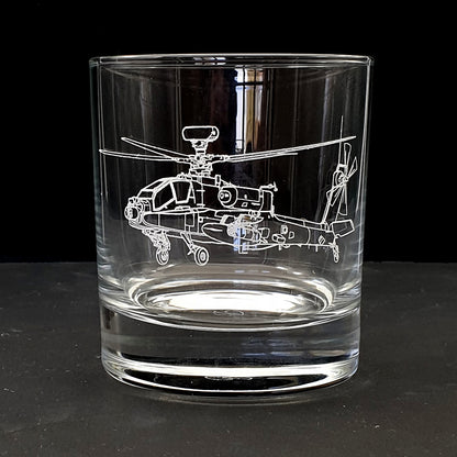 Apache Helicopter Engraved on Everyday Tumbler Glass | Giftware Engraved