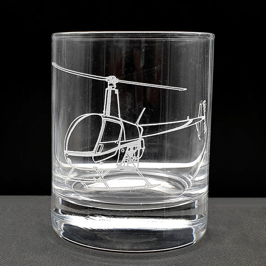 Robinson R22 Helicopter Tumbler Glass | Giftware Engraved