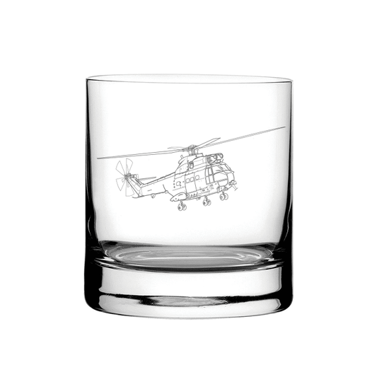 Illustration of Puma Helicopter Tumbler Glass | Giftware Engraved