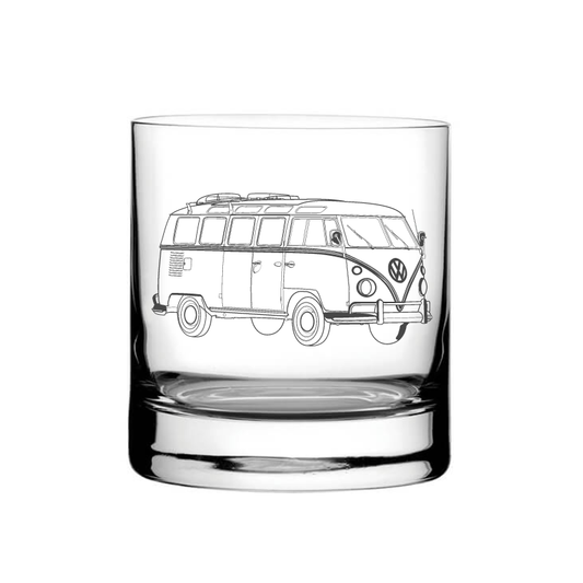 Illustration of VW Campervan Tumbler Glass | Giftware Engraved