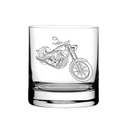 Illustration of Honda Fury Motorcycle Tumbler Glass | Giftware Engraved