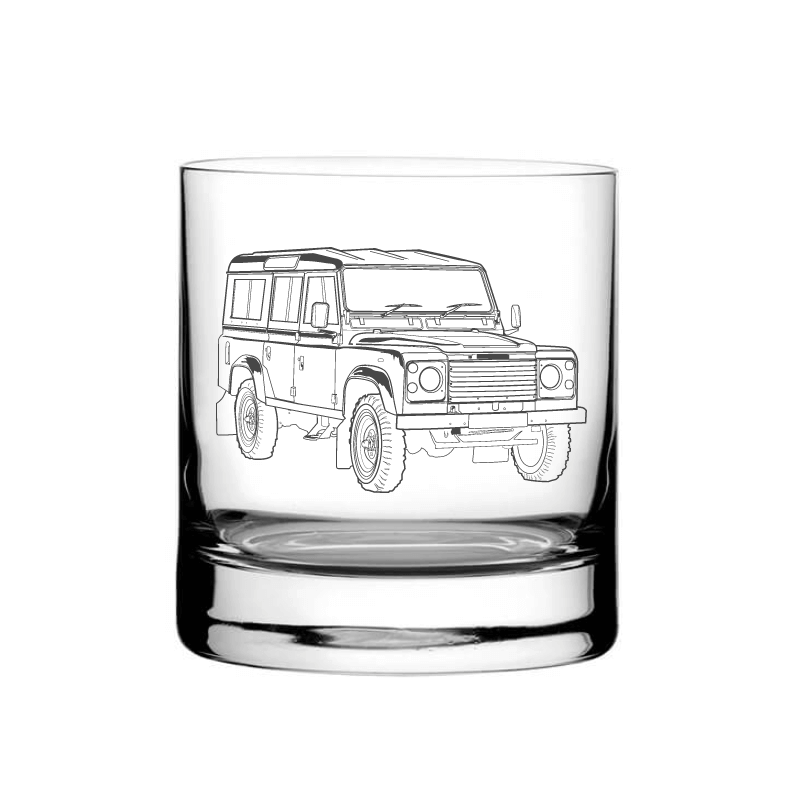 Illustration of Land Rover Tumbler Glass | Giftware Engraved