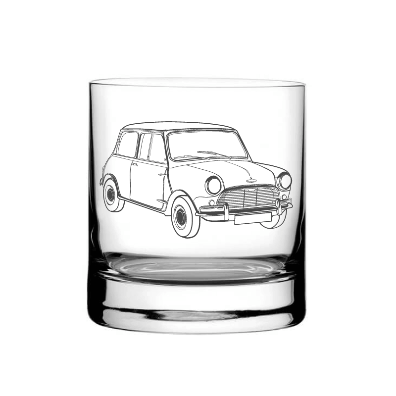 Illustration of Mini Cooper Tumbler Glass | Giftware Engraved